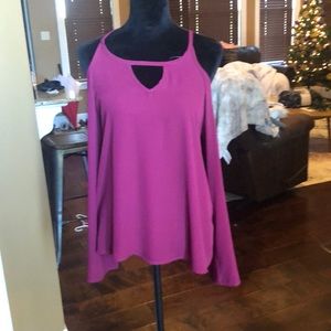 Cold shoulder long sleeve top